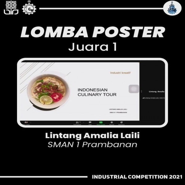 Lintang Amalia Laili Raih Juara 1 Lomba Poster dalam Lomba Desain Poster Industrial Competition 2021